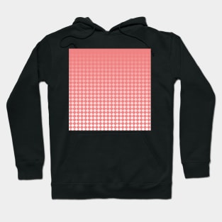 Gradient Coral and White Diamond Pattern Hoodie